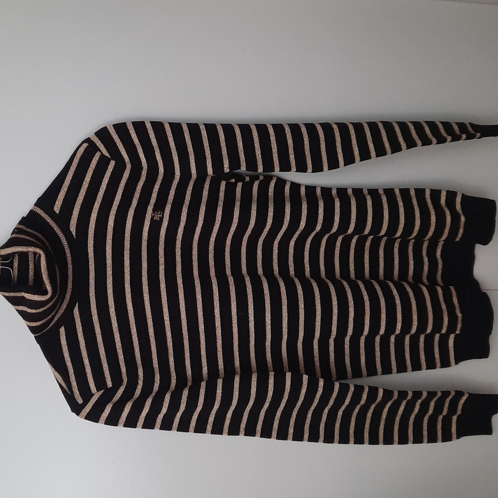 Ralph Lauren - Turtleneck Sweater with gold shimmery stripes